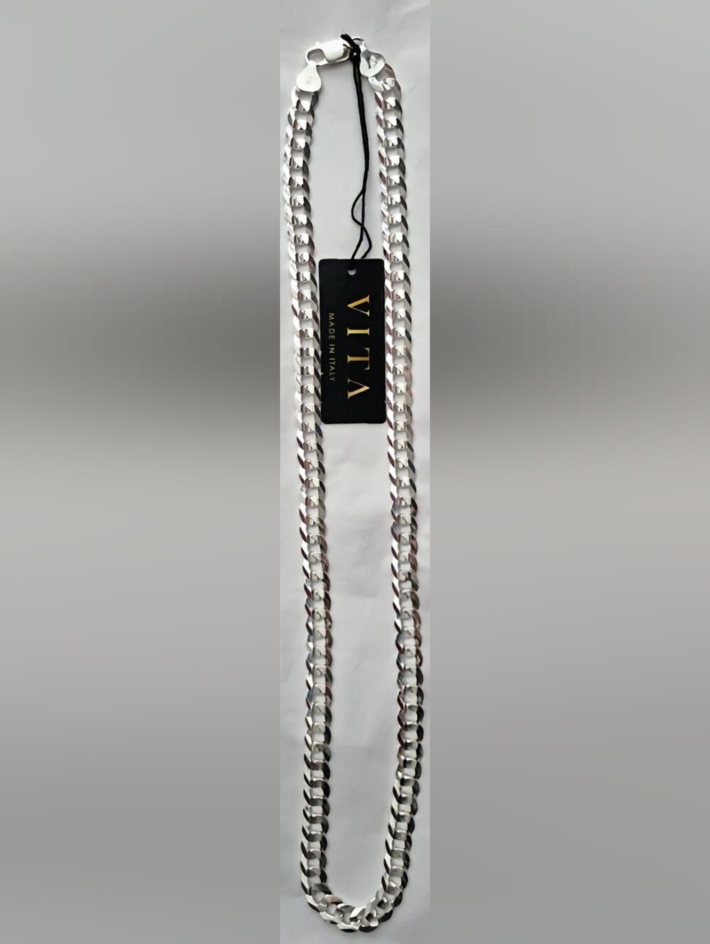 BNWT VITA Made in Italy 20" Heavy Curb Link Sterling Silver .925 Chain 27.86g